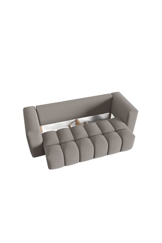 Canapé convertible Lorella - Gris - 3 places - En tissu structuré