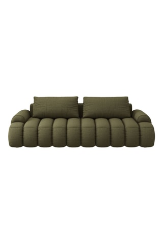 Canapé convertible Simona - Vert olive - 4 places - En polyester