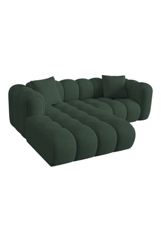 Canapé d'angle gauche Elise - Vert foncé - 3 places - En tissu texturé et chenille