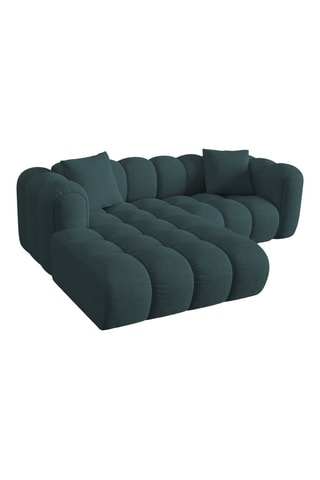 Canapé d'angle gauche Arden - Bleu canard - 3 places - En tissu chenille