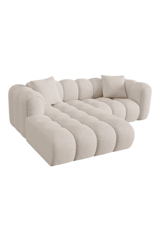 Canapé d'angle gauche Astro - Beige - 3 places - En tissu velours