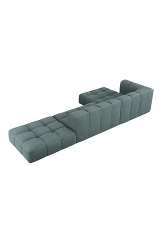 Canapé d'angle gauche Adams - Vert - 5 places - En tissu chenille