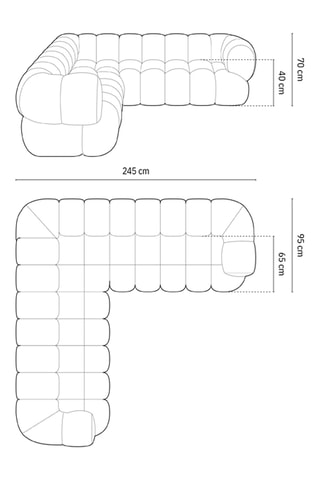 Canapé d'angle droit Maurice - Marron - 5 places - En tissu polyester