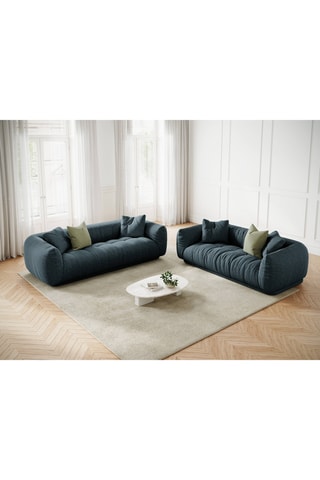 Canapé Julia - Bleu pétrole - 2 places - En tissu texturé
