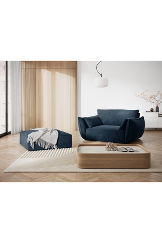 Fauteuil Vanda - Bleu marine - En tissu chenille