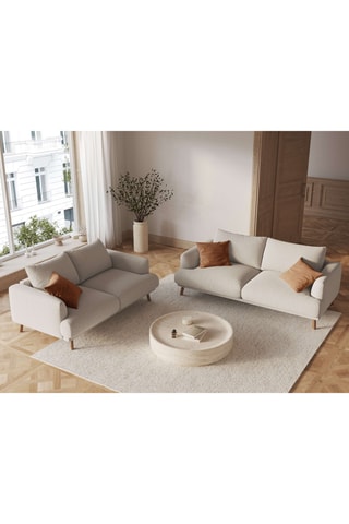 Canapé Margot - Beige - 2 places - En tissu velours