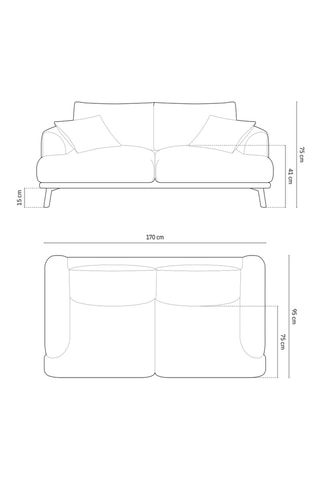 Canapé Margot - Beige - 2 places - En tissu velours