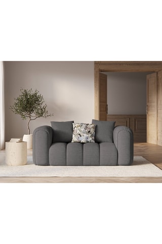 Canapé Elise - Gris foncé - 2 places - En tissu chenille