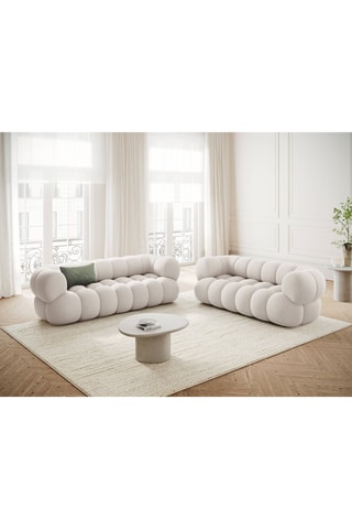 Canapé Maurice - Ecru - 2 places - En tissu chenille