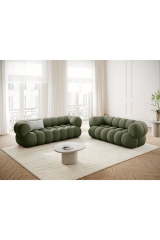 Canapé Maurice - Vert olive - 2 places - En tissu chenille