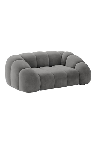 Canapé Lina - Gris - 2 places - En tissu velours