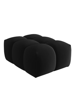 Pouf Lorella - Noir - En tissu velours