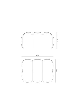 Pouf Lorella - Noir - En tissu velours