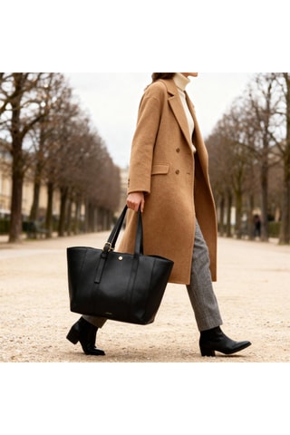 Bolso shopper de piel Magda  - Negro