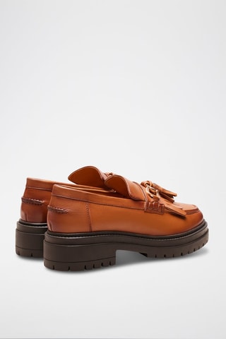 Mocasines de piel con plataforma Fiona  - Camel