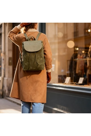 Mochila de piel Lola  - Verde