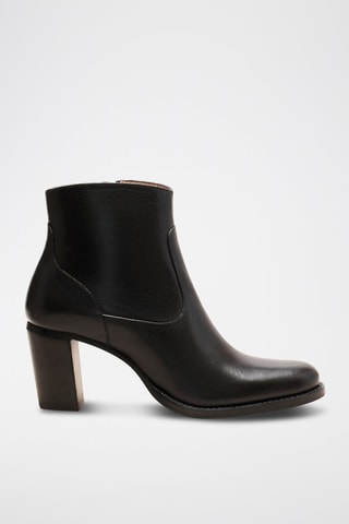 Botines de piel Ava  - Negro