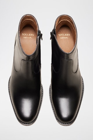 Botines de piel Ava  - Negro