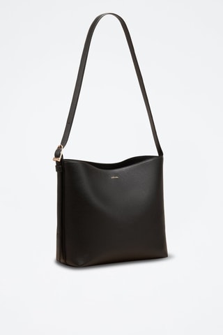 Bolso saco de piel Diane  - Negro