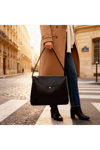 Bolso de piel Maud  - Negro