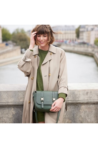 Bandolera de piel Flore  - Verde oscuro