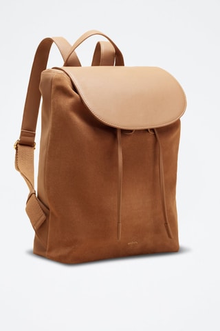 Mochila de piel Lola  - Beige y marrón