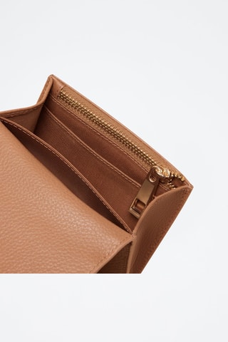 Monedero de piel Mona  - Marrón