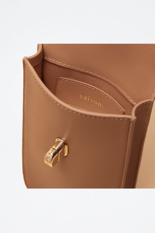 Bolso de mano de piel Agnès  - Marrón