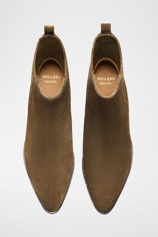 Botines de nobuk Lucile  - Caqui