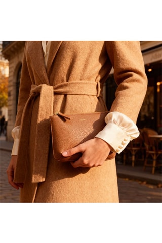 Bolso de mano de piel Bianca  - Marrón