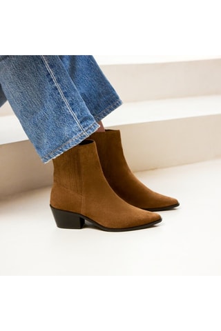 Botines de nobuk Lucile  - Camel