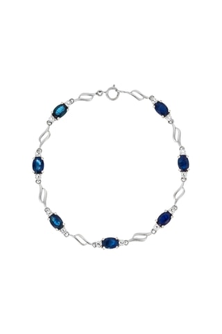 Pulsera Beni - Oro blanco, topacios y zafiros