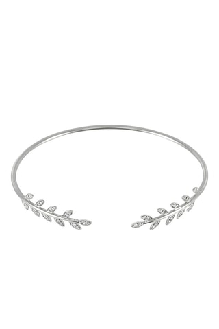 Pulsera Comme une feuille - Oro blanco y diamantes