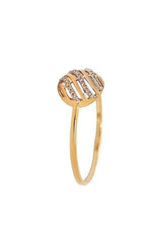Anillo Waves - Oro amarillo y diamantes