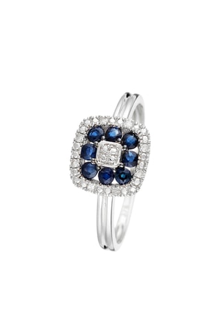 Anillo Volga - Oro blanco, diamantes y zafiros