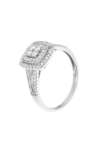 Solitario Newcastle - Oro blanco y diamantes