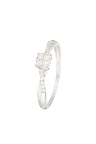 Solitario Lismore - Oro blanco y diamantes