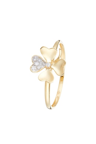 Anillo Dites-le avec une fleur - Oro amarillo y diamantes