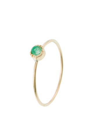 Anillo Rond - Oro amarillo y esmeralda