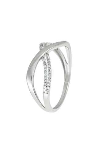 Anillo Croisi Divin - Oro blanco y diamantes