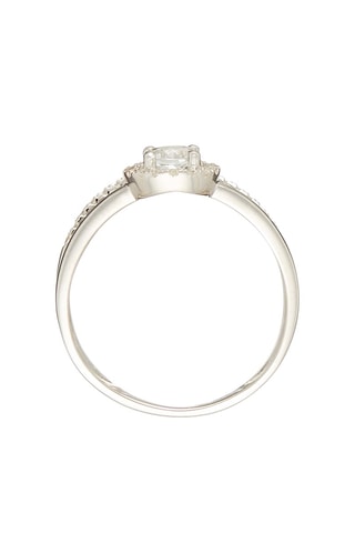 Anillo Seku - Oro blanco, diamantes y topacio