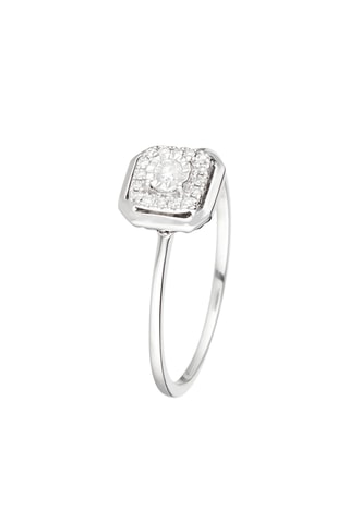 Anillo Carrément - Oro blanco y diamantes