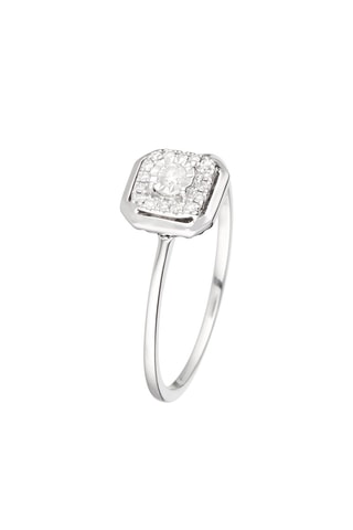 Anillo Carrément - Oro blanco y diamantes