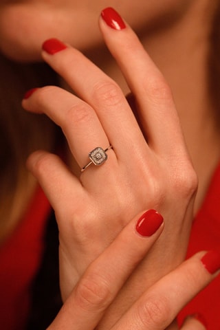 Anillo Carrément - Oro blanco y diamantes