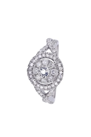 Anillo Caprice - Oro blanco, diamantes y topacio