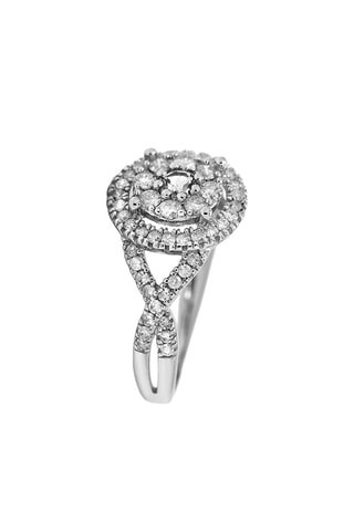 Anillo Caprice - Oro blanco, diamantes y topacio