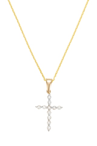 Colgante Croix brillante - 
Oro amarillo y diamantes
