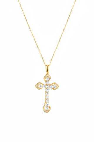 Colgante - Oro amarillo, diamantes y topacios