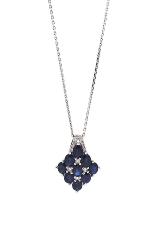 Colgante Rosaline - Oro blanco, diamantes y zafiros