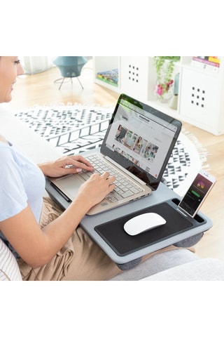 Bureau portable avec coussin XL - Gris